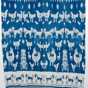 Vintage Ikat woven throw 240x103cm